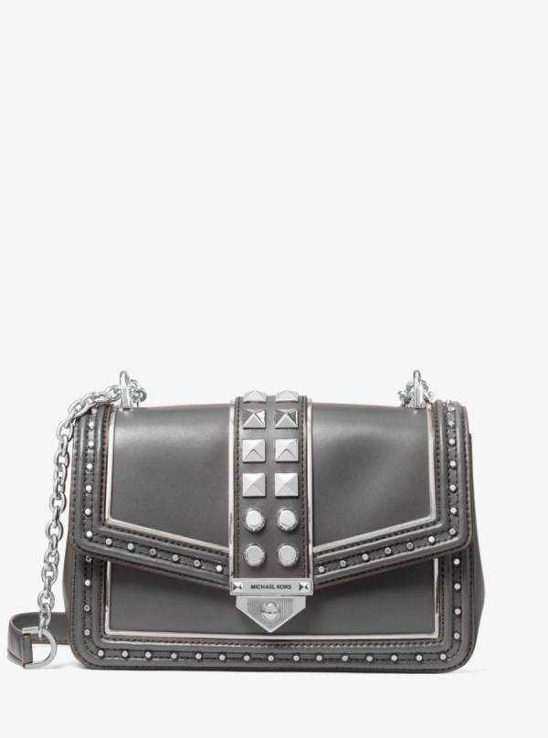 Damske Taška Cez Rameno Michael Kors SoHo Large Studded Leather Siva - Kabelky Michael Kors Akcia | OZREQ-2910